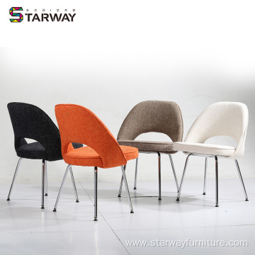 Modern Fabric Upholstered Seat with Metal leg Chair